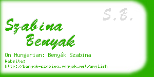 szabina benyak business card